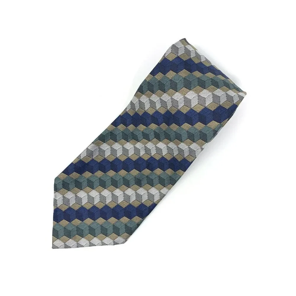 XMI for Nordstrom Geometric 100% Silk Men's Neck Tie Length‎ 58